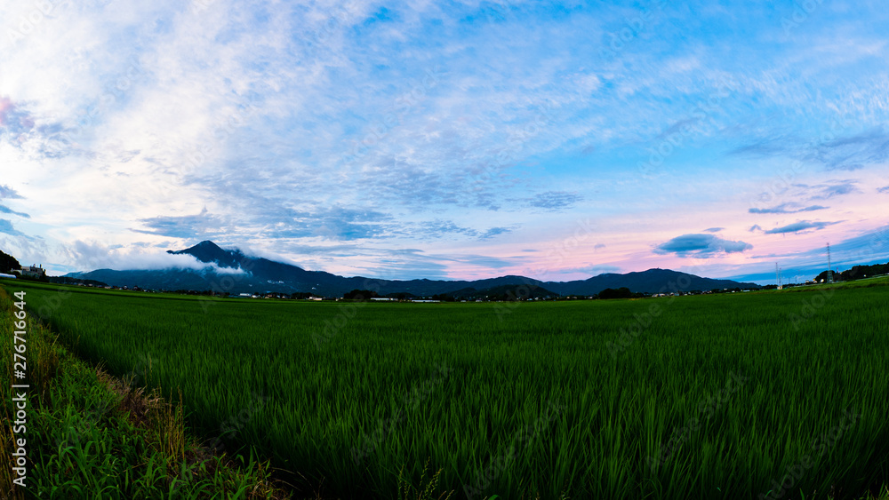 筑波山から宝篋山夕景