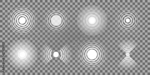 A set of circular signals on a transparent background.