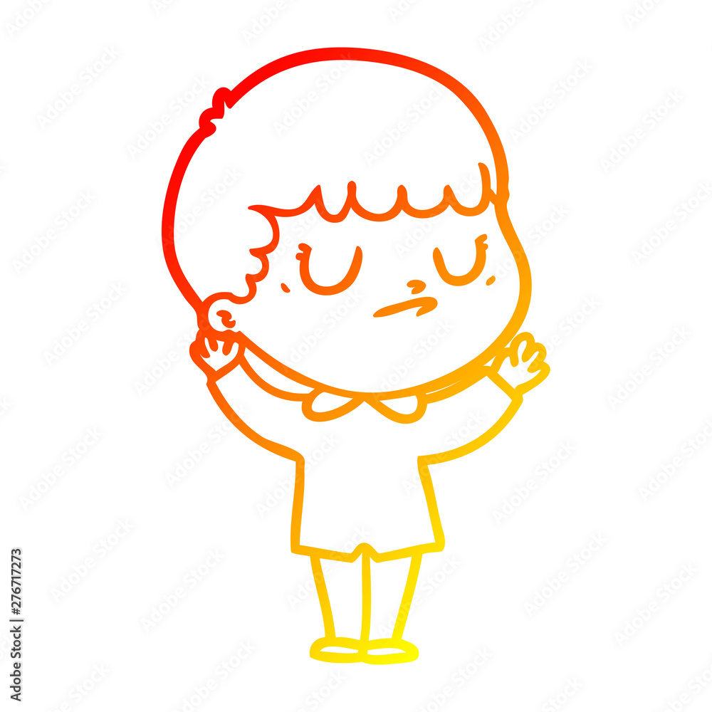 warm gradient line drawing cartoon grumpy boy warm gradient line drawing cartoon grumpy boy