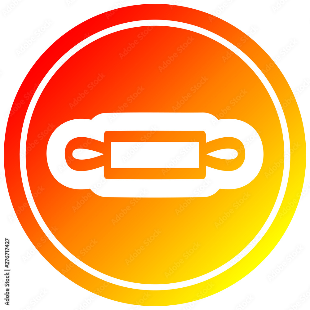 rolling pin circular in hot gradient spectrum