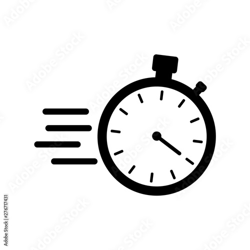 Quick timer icon. Delivery logo.