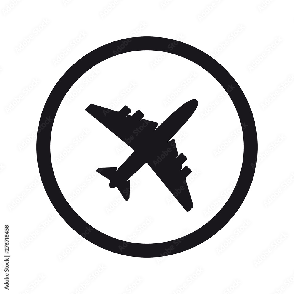 Airplane symbol. Plane, aircraft icon or sign concept.