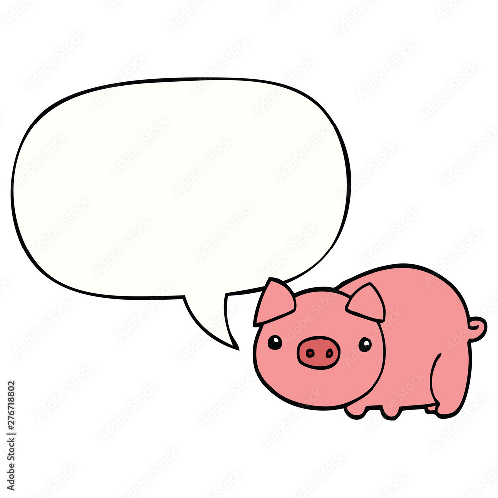 cartoon pig and speech bubble cartoon pig and speech bubble