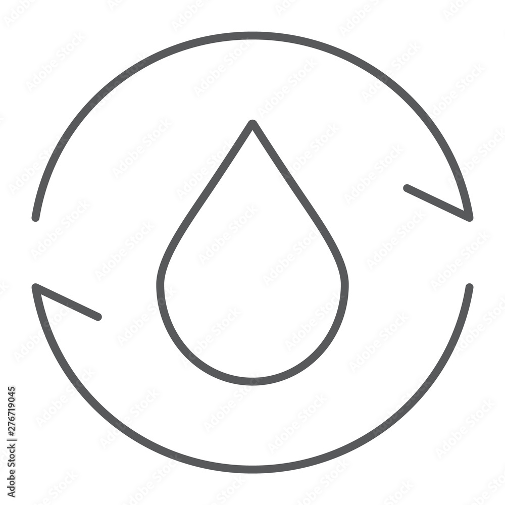 Circulating gas thin line icon, environment and fuel, nature recycle sign, vector graphics, a linear pattern on a white background. Circulating gas thin line icon, environment and fuel, nature recycle sign, vector graphics, a linear pattern on a white background.