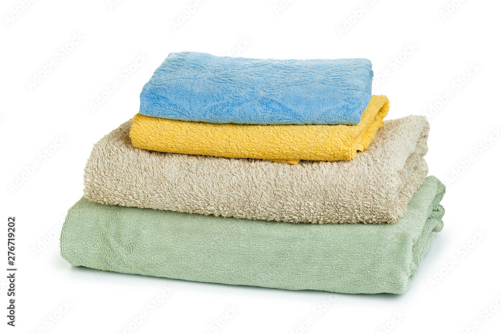 Stack of bath towels isolated on white Stack of bath towels isolated on white