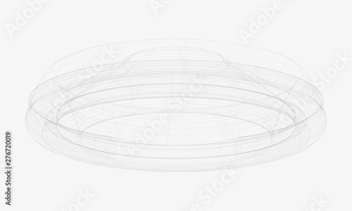 Abstract covered round arena sketch