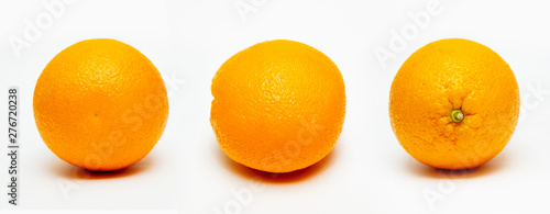 Fresh Ripe and Navel Orange on the iSolated White Background