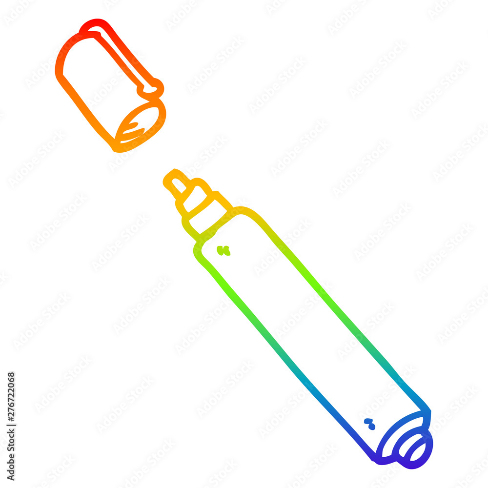 rainbow gradient line drawing cartoon office pen rainbow gradient line drawing cartoon office pen
