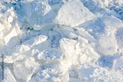 The texture of the ice. The frozen water.Winter background 