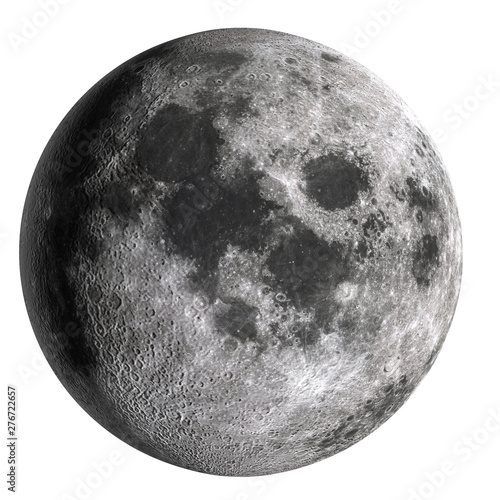 Photography Full moon in high resolution  isolated on white background.