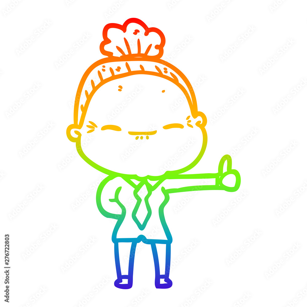 rainbow gradient line drawing cartoon peaceful old woman rainbow gradient line drawing cartoon peaceful old woman