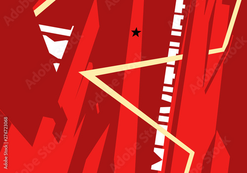 Illustration of abstract constructivism style poster.