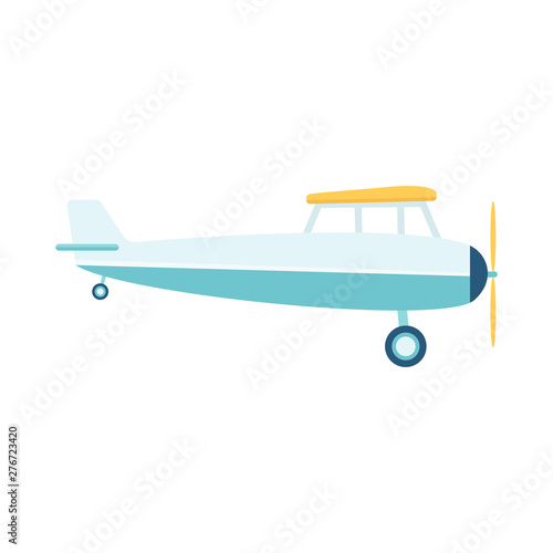 Lghtweight propeller airplane or retro plane vector isolated on white background.