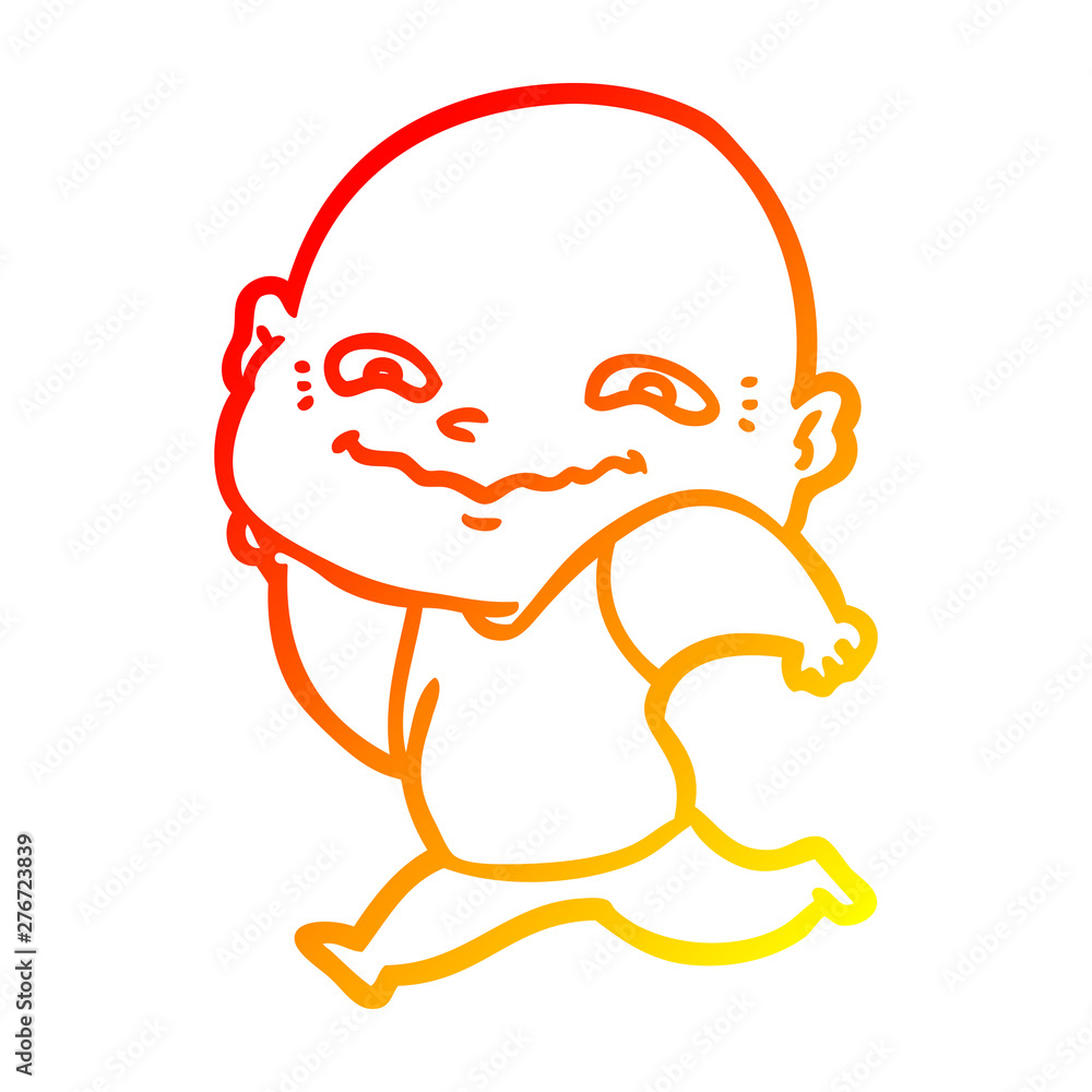 Obraz premium warm gradient line drawing cartoon creepy guy
