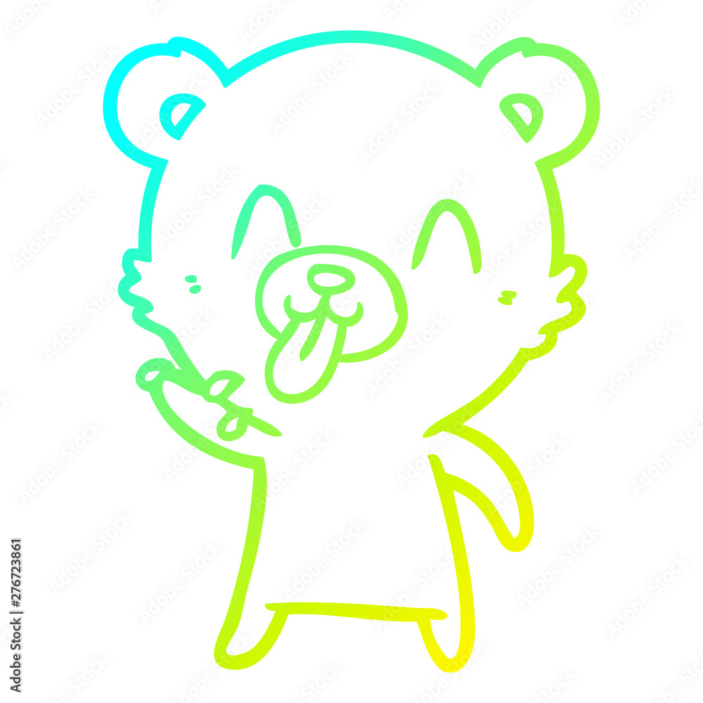cold gradient line drawing rude cartoon bear cold gradient line drawing rude cartoon bear