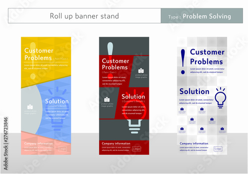 Roll up banner stand design template, Exhibition , Academic conference, Poster Presentation, Convention, MICE, problem solving, solution