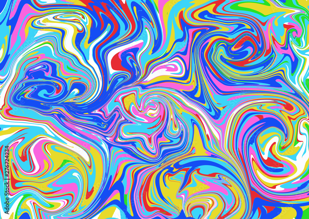 Abstract multicolor digital background. Marble effect painting. Mixed blue, green, red, purple and yellow paints Abstract multicolor digital background. Marble effect painting. Mixed blue, green, red, purple and yellow paints