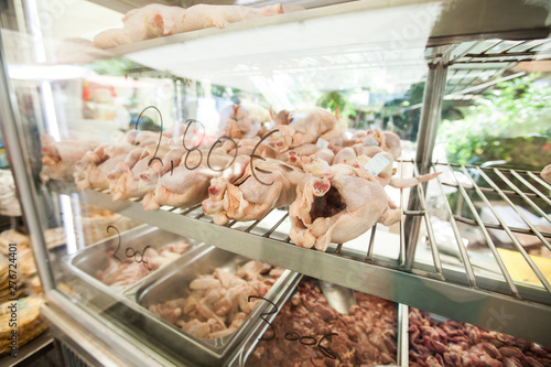 Fresh chicken meat for sale at local food markets