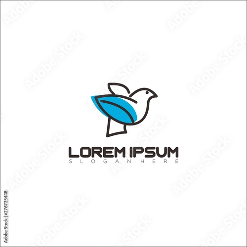 Simple vector bird logo design