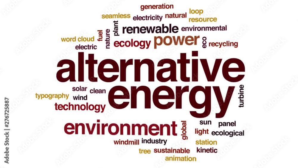 Alternative energy animated word cloud. Kinetic typography. Alternative energy animated word cloud. Kinetic typography.