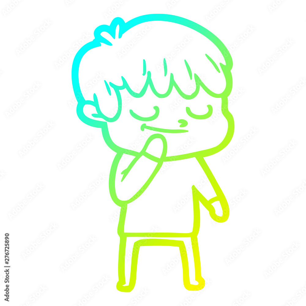 cold gradient line drawing cartoon happy boy cold gradient line drawing cartoon happy boy