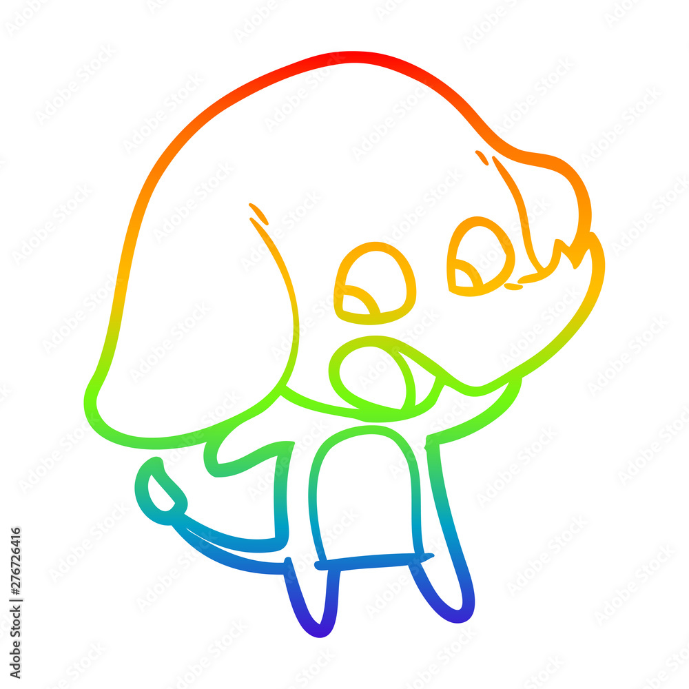 rainbow gradient line drawing cute cartoon elephant rainbow gradient line drawing cute cartoon elephant