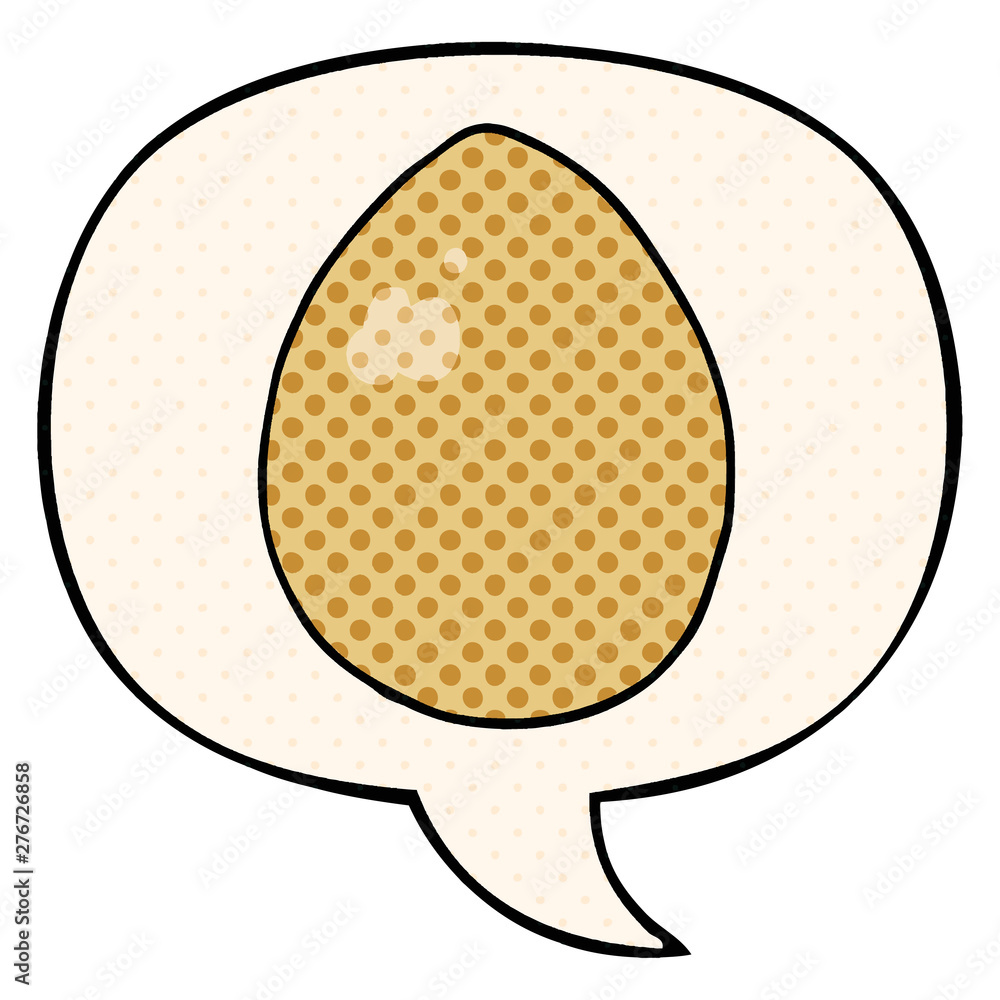cartoon egg and speech bubble in comic book style cartoon egg and speech bubble in comic book style