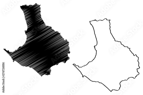 Santa Elena Province (Republic of Ecuador, Provinces of Ecuador) map vector illustration, scribble sketch Santa Elena map.. photo