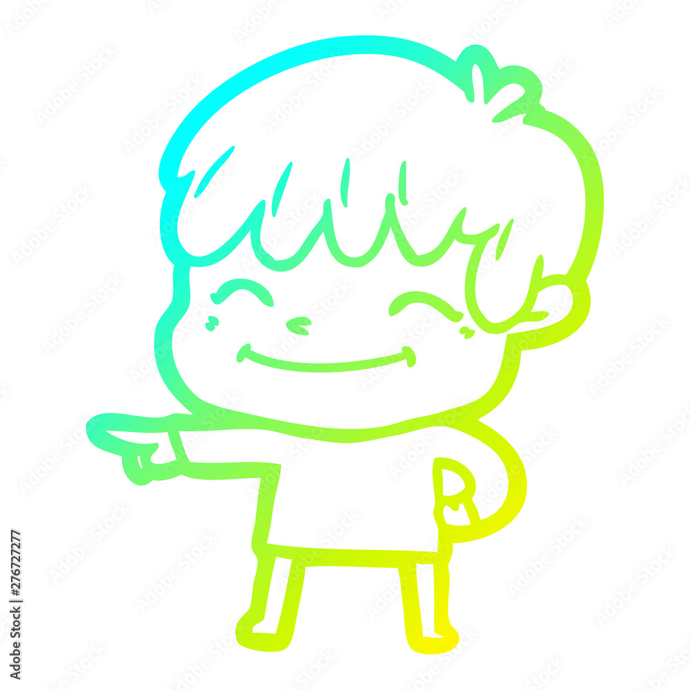 cold gradient line drawing cartoon happy boy cold gradient line drawing cartoon happy boy
