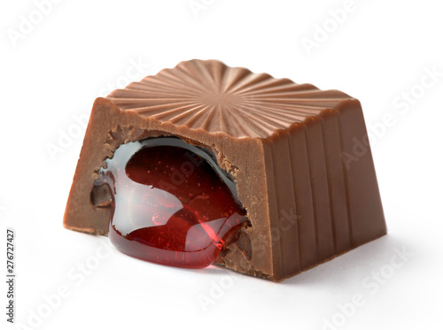 Принти на полотні milk chocolate candy with cherry filling