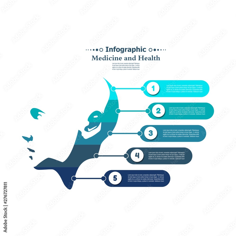Medicine and health data visualization. Abstract elements of graph ...