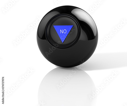 Magic ball with prediction No. 3D Illustration photo