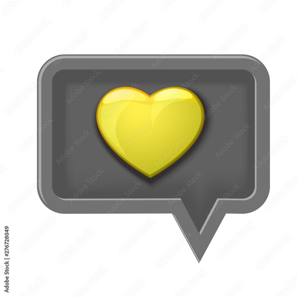 3D icon speech bubble with heart 3D icon speech bubble with heart