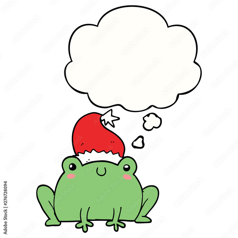 cute cartoon christmas frog and thought bubble cute cartoon christmas frog and thought bubble