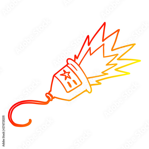 warm gradient line drawing party popper cartoon