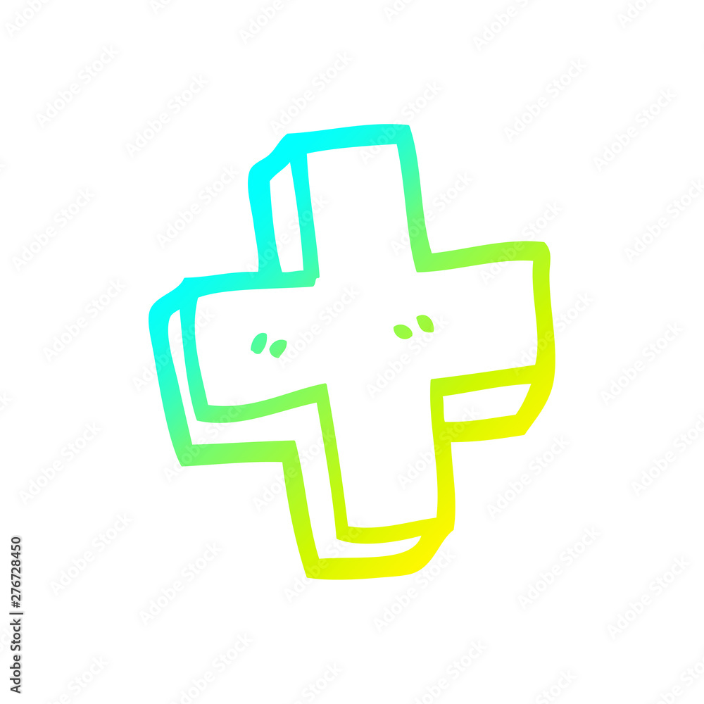 cold gradient line drawing cartoon plus symbol cold gradient line drawing cartoon plus symbol