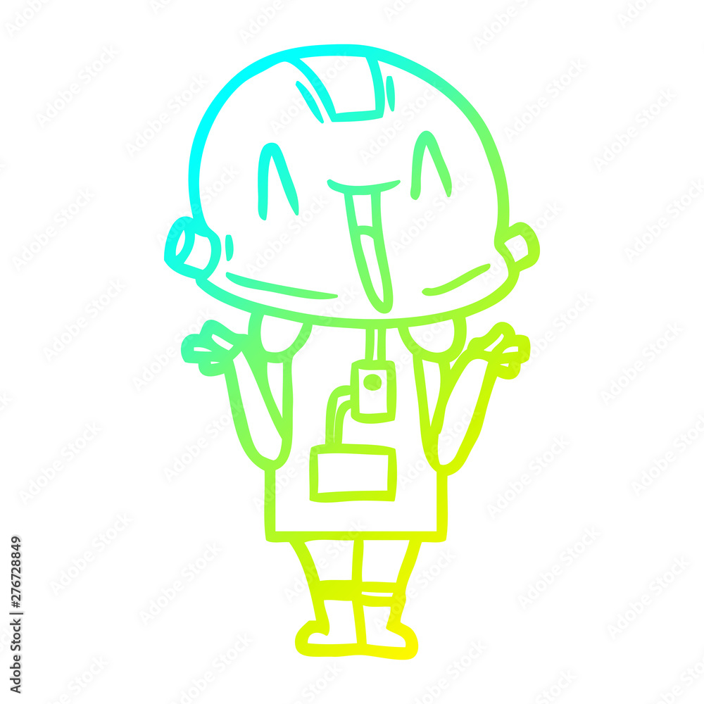 cold gradient line drawing cartoon robot cold gradient line drawing cartoon robot