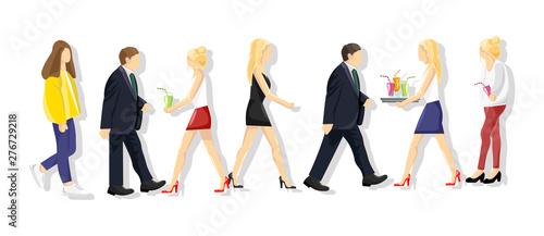 People lifestyle set Vector. Flat style colorful set isolated on whites