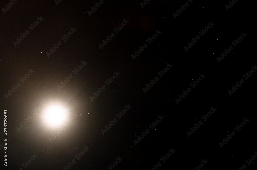Fototapeta premium Starry sky with moon, background