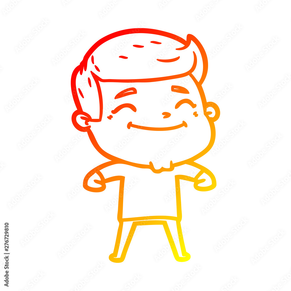 warm gradient line drawing happy cartoon man warm gradient line drawing happy cartoon man