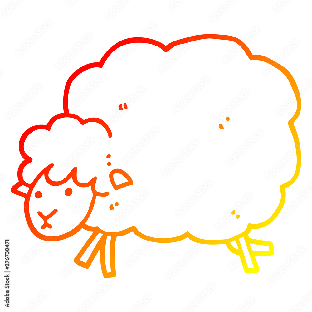 warm gradient line drawing cartoon sheep warm gradient line drawing cartoon sheep
