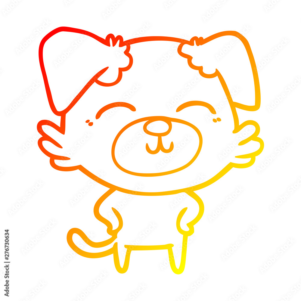 warm gradient line drawing cartoon dog warm gradient line drawing cartoon dog