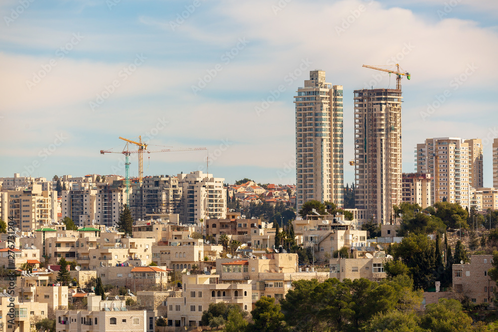 Tall buildings in Jerusalem under construction