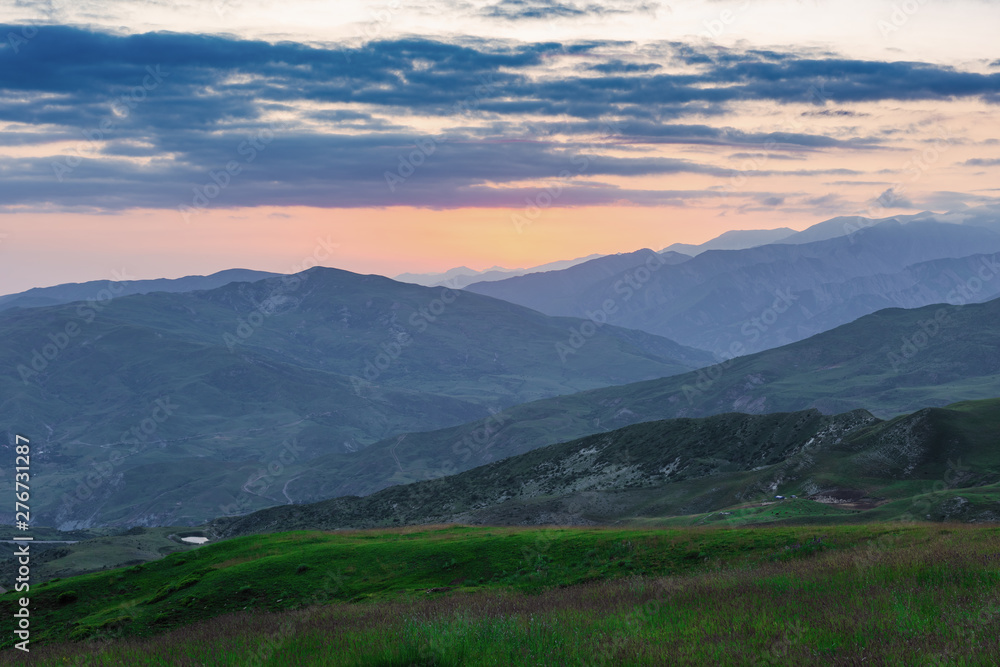Fototapeta premium Colorful sunset in the mountains
