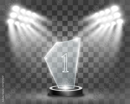 Vector glass award. Statuette for the winner.
