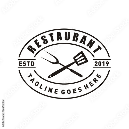 Restaurant logo design or chef icon