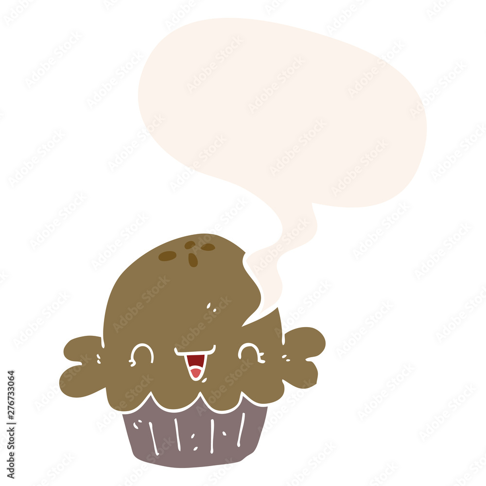cute cartoon pie and speech bubble in retro style cute cartoon pie and speech bubble in retro style
