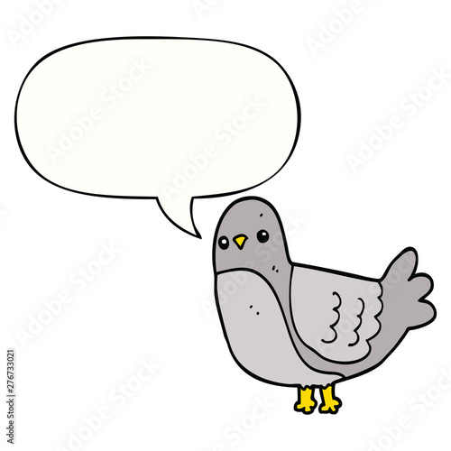 cartoon bird and speech bubble