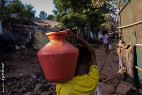 Water shortage in slums of Mumbai, India