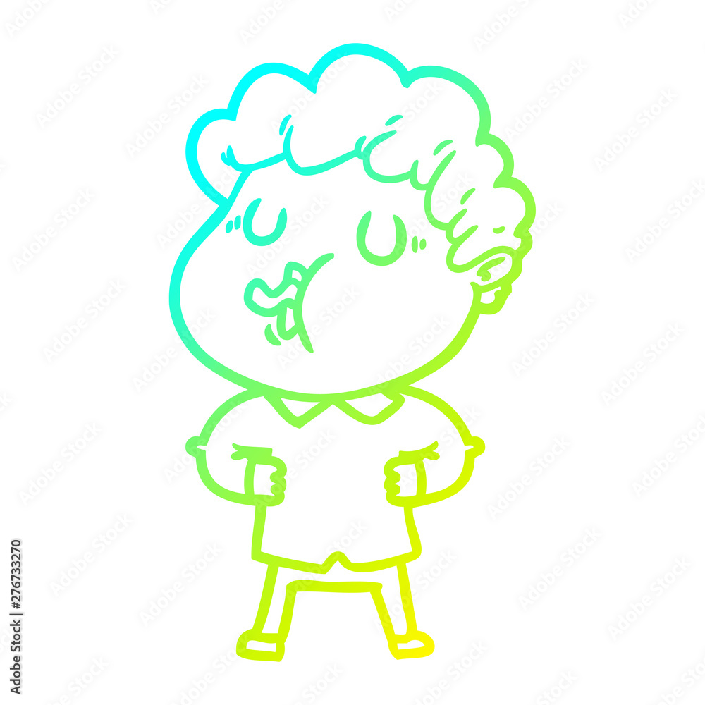 cold gradient line drawing cartoon man singing cold gradient line drawing cartoon man singing